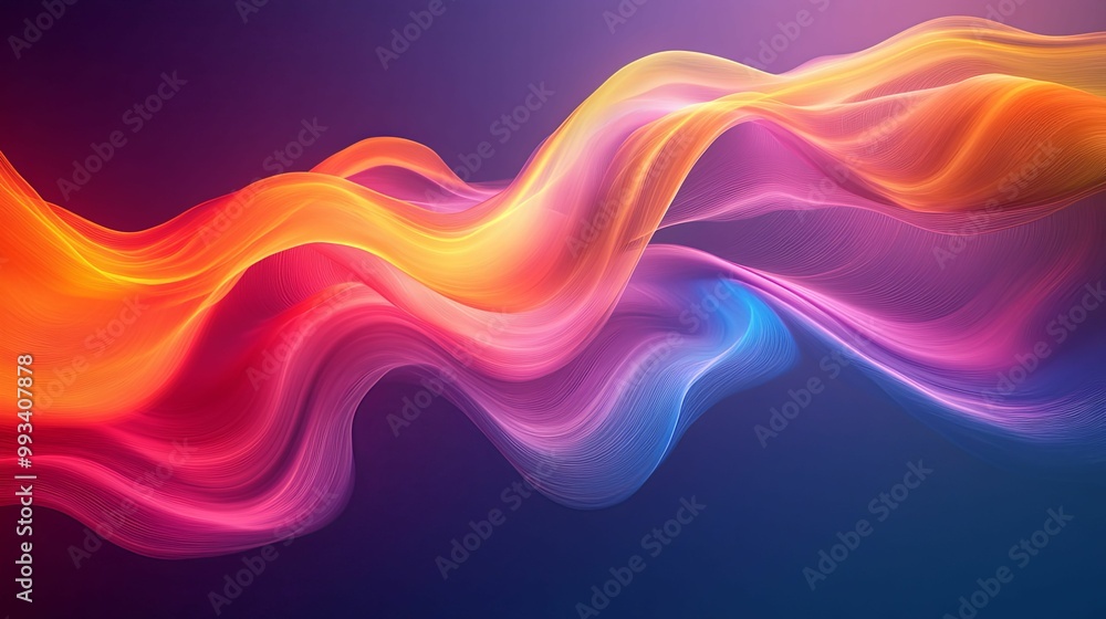 Fototapeta premium Abstract Wavy Lines in Vibrant Colors