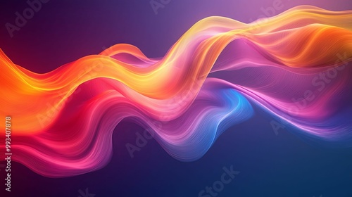 Wallpaper Mural Abstract Wavy Lines in Vibrant Colors Torontodigital.ca
