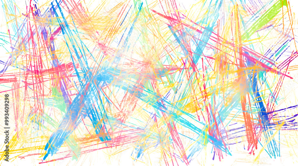 Fototapeta premium 子どもの落書きのようなカラフルなイラストの背景