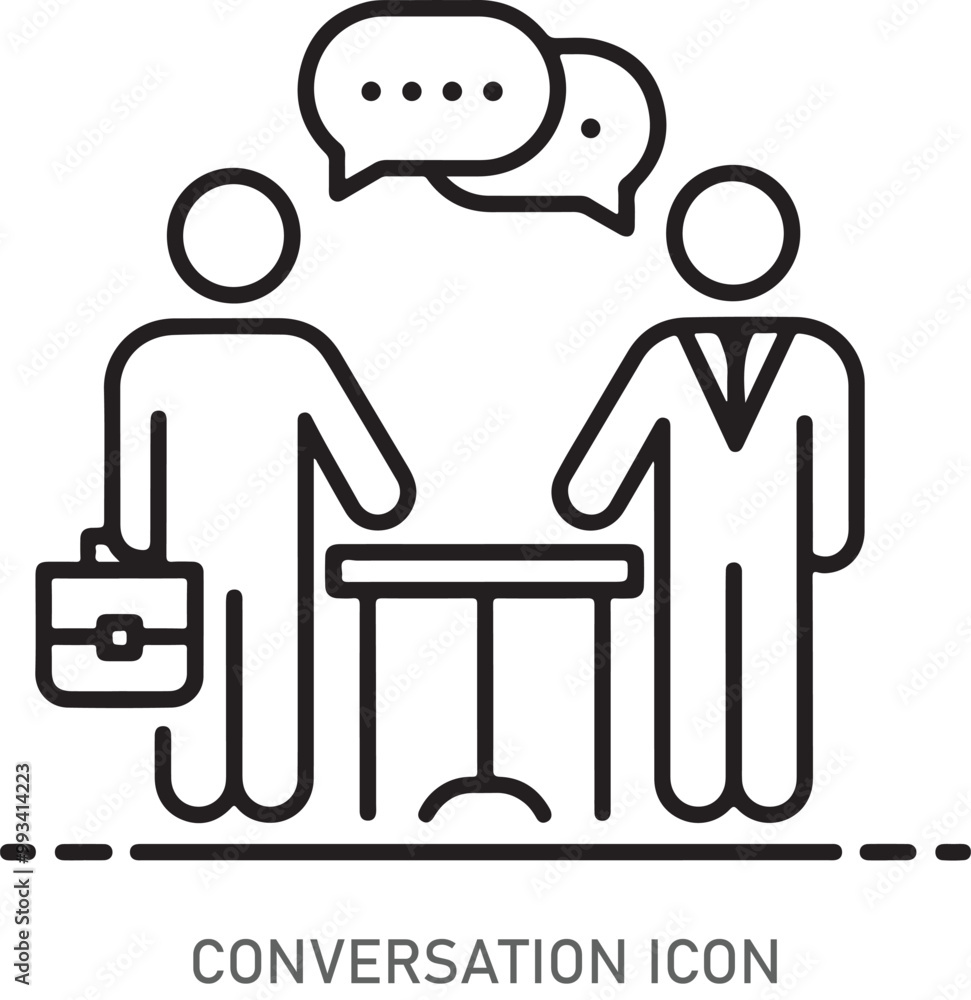 Fototapeta premium Meeting icon vector art, conversation icon vector art