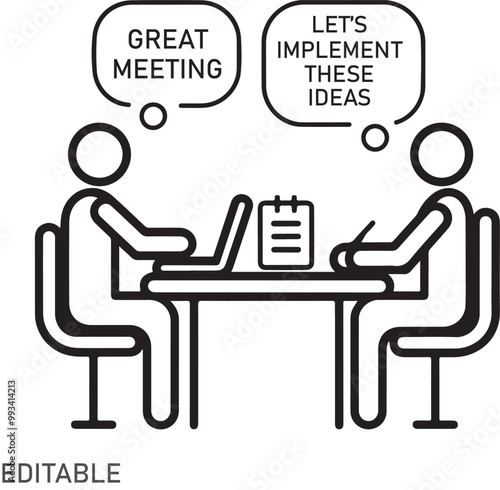 Meeting icon vector art, Text Editable file