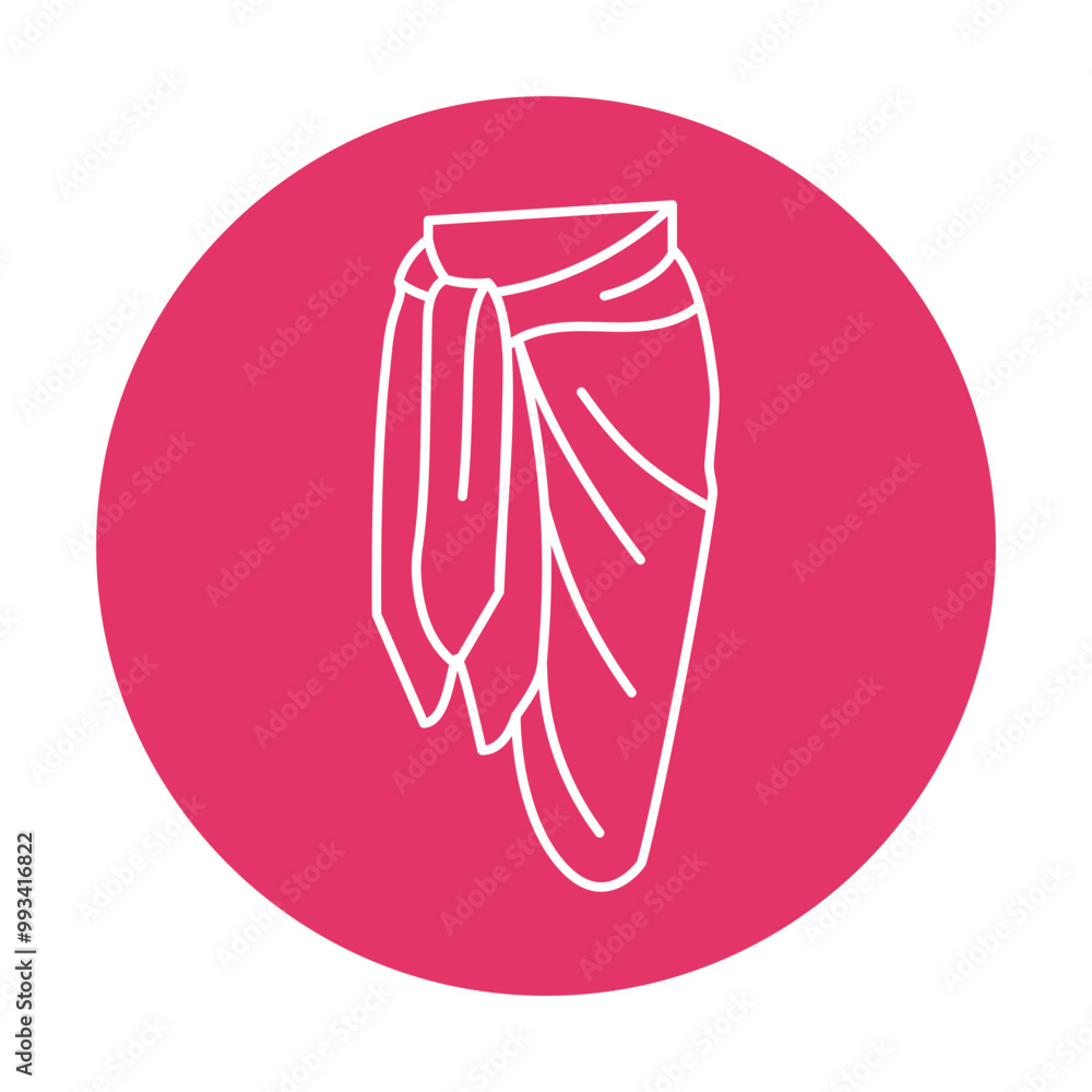 Summer sarong black line icon. Summer clothes. Summer sarong black line icon. Summer clothes.