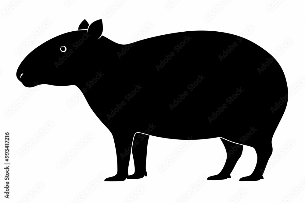 Obraz premium Сapybara Silhouette, Сapybara Animal Vector illustration 