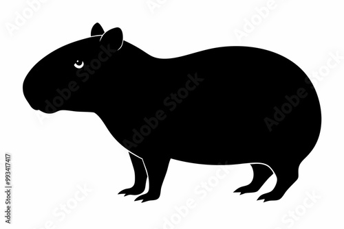 Сapybara Silhouette, Сapybara Animal Vector illustration 