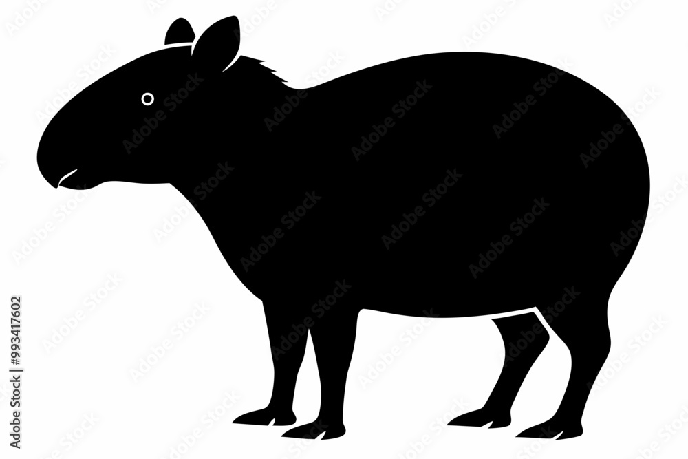Fototapeta premium Сapybara Silhouette, Сapybara Animal Vector illustration 