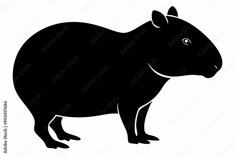 Obraz premium Сapybara Silhouette, Сapybara Animal Vector illustration 