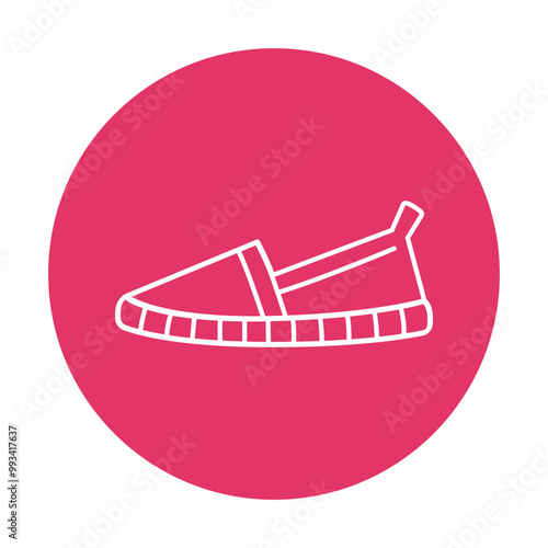 Fabric espadrilles shoes black line icon. Summer clothes.