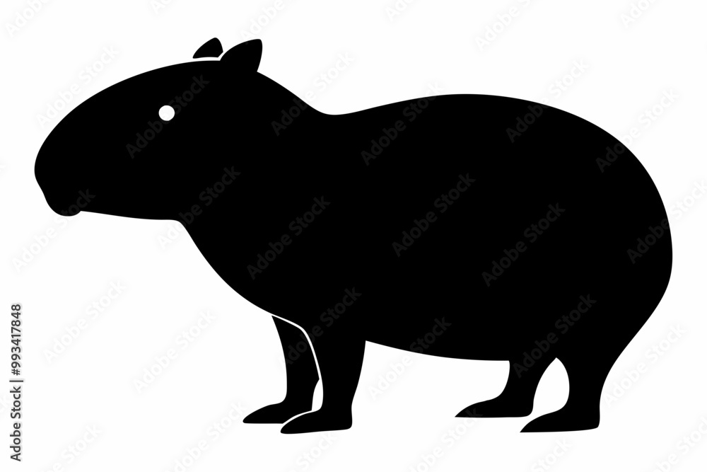 Obraz premium Сapybara Silhouette, Сapybara Animal Vector illustration 