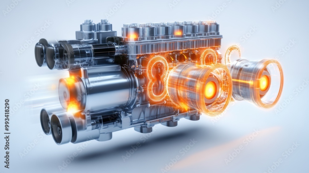 Futuristic Engine Design with Glowing Elements Futuristic Engine Design with Glowing Elements