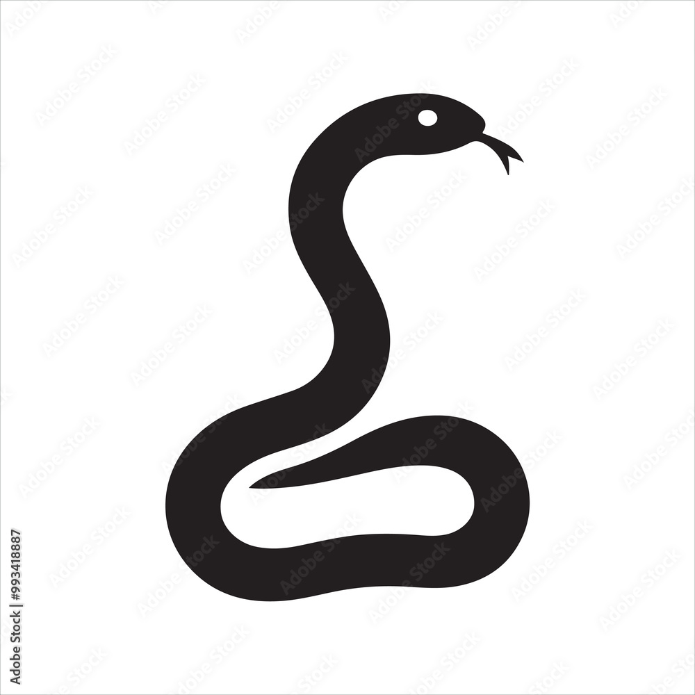 Snake silhouette on white background
Snake silhouette on white background