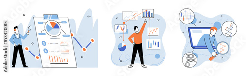 Stock market. Vector illustration. Trade deals can have immediate impact on stock market prices and investor sentiment Analyzing stock market data helps investors understand market trends and make
