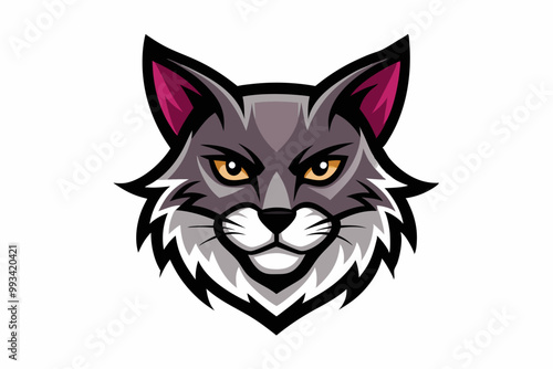 Cat head mascot logo design vector