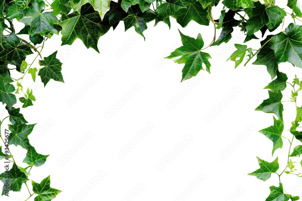 PNG Green ivy leaves frame border PNG Green ivy leaves frame border