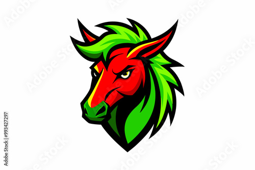 Centaur head mascot logo design photo