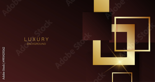 Golden geometric shapes on a rich dark backdrop, conveying luxury and elegance