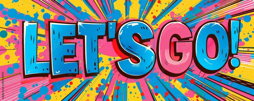 Energetic pop art background featuring Energetic pop art background featuring