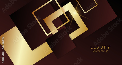 Golden geometric shapes on a rich dark backdrop, conveying luxury and elegance
