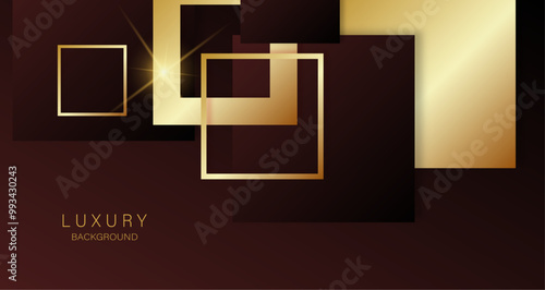 Golden geometric shapes on a rich dark backdrop, conveying luxury and elegance