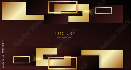 Golden geometric shapes on a rich dark backdrop, conveying luxury and elegance
