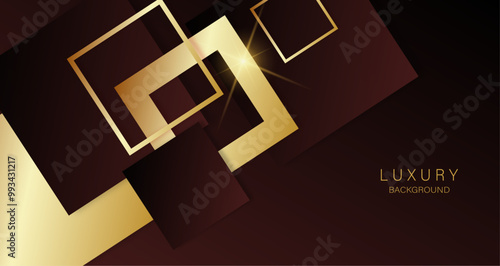 Golden geometric shapes on a rich dark backdrop, conveying luxury and elegance