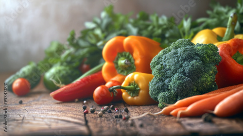 Background of various fresh vegetables.