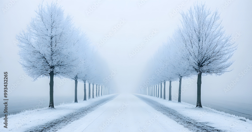 Fototapeta premium Scenic Landscape Through Modern Window with Natural Light