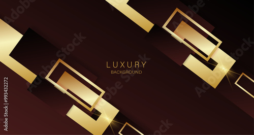 Golden geometric shapes on a rich dark backdrop, conveying luxury and elegance