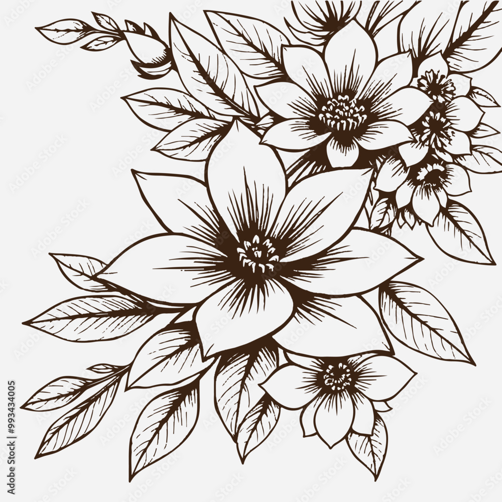 Fototapeta premium Art flower floral design eps, vector file