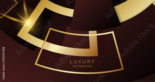 Golden geometric shapes on a rich dark backdrop, conveying luxury and elegance