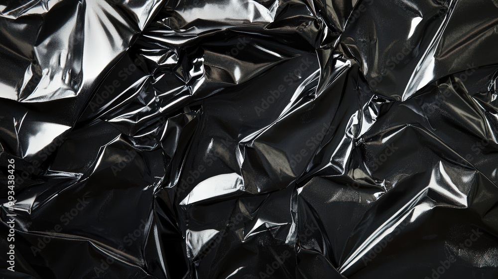 Glossy Black Plastic Foil Texture Background Glossy Black Plastic Foil Texture Background
