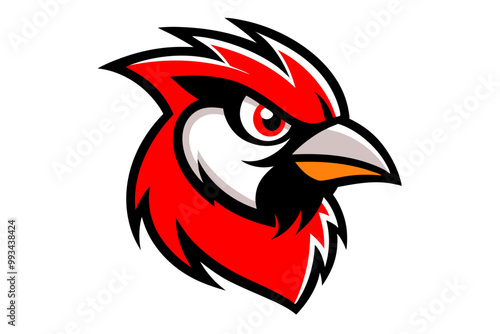 Chickadee head mascot logo design vector