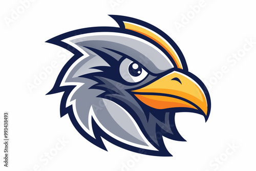 Chickadee head mascot logo design vector