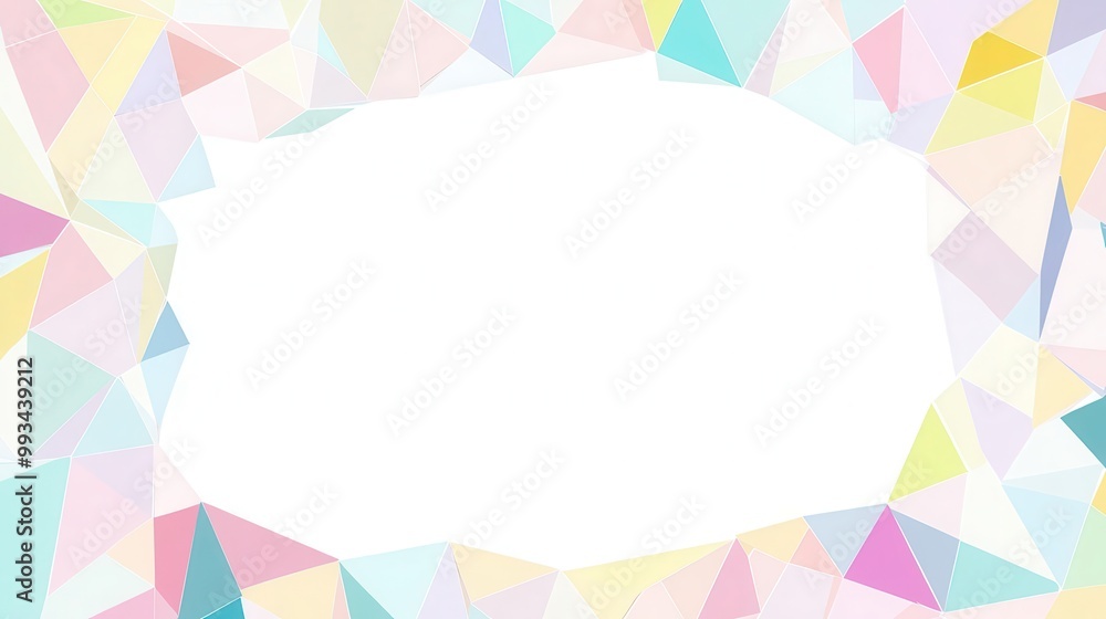 A colorful abstract frame made of geometric shapes in pastel hues, perfect for creative designs or invitations. A colorful abstract frame made of geometric shapes in pastel hues, perfect for creative designs or invitations.