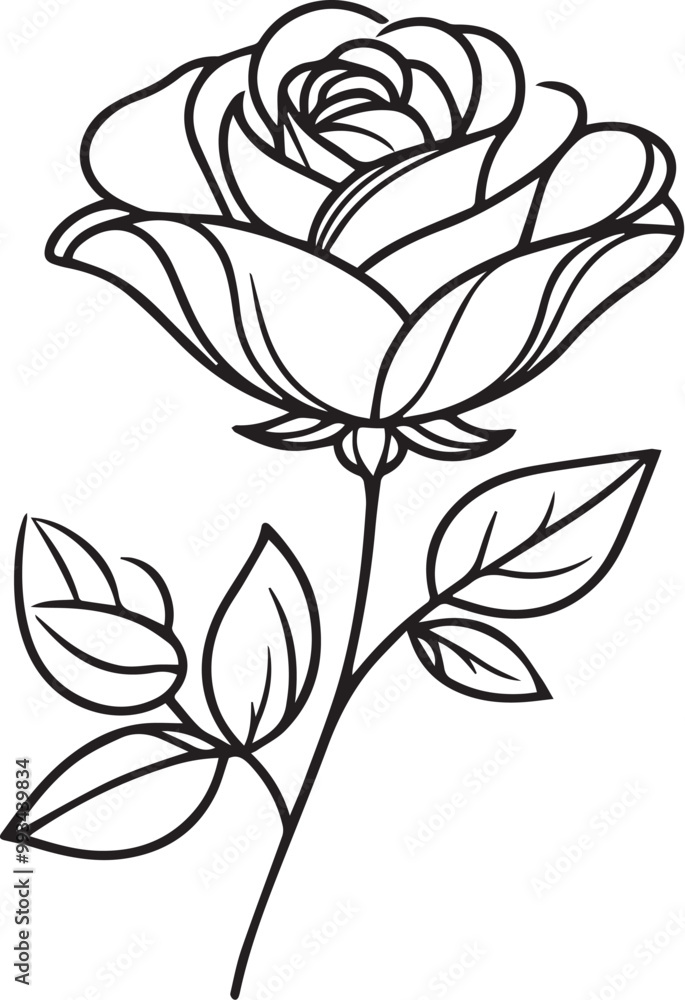 Rose flower outline vector Rose flower outline vector