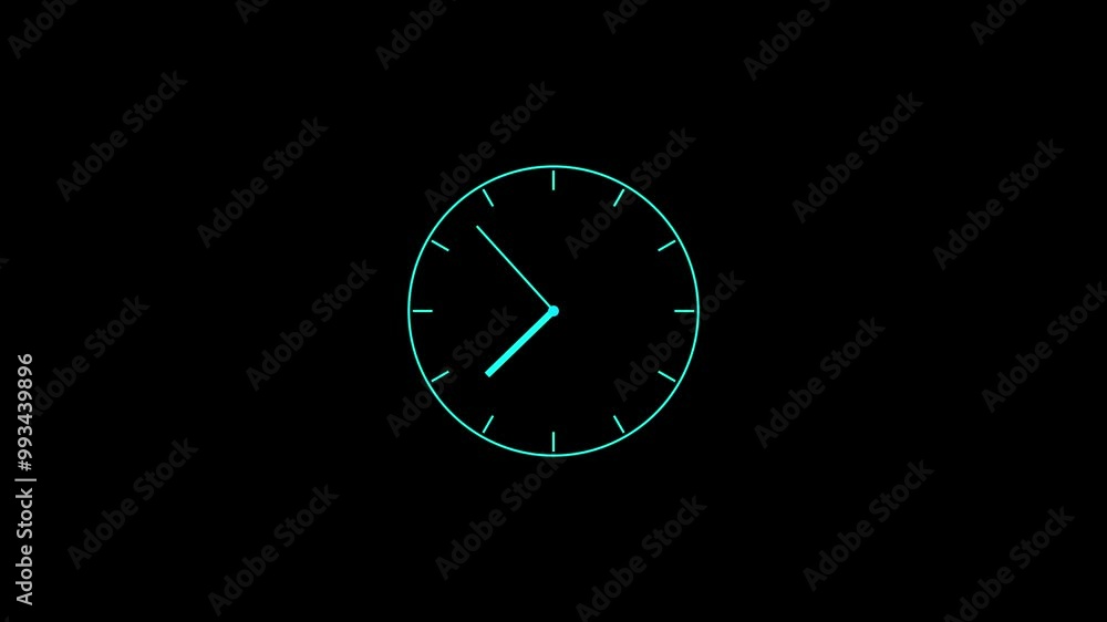 Simple clock icon. Wall clock, 12 hours time lapse video. Simple clock icon. Wall clock, 12 hours time lapse video.