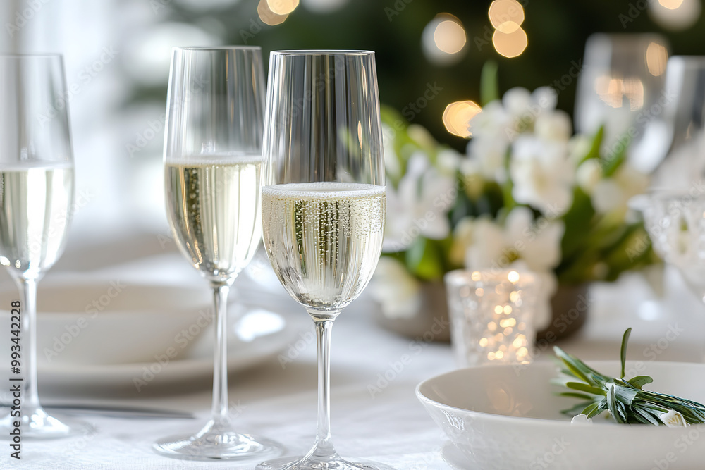 Elegant New Year's Eve Dinner with Sophisticated Table Settings Elegant New Year's Eve Dinner with Sophisticated Table Settings