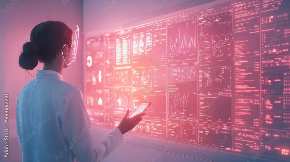 Woman Analyzing Data. Woman Analyzing Data.