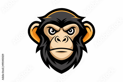 Chimpanzee head mascot design vector photo