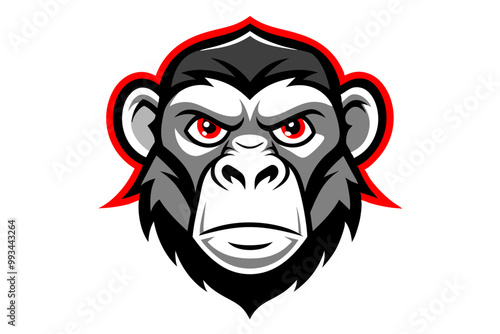 Chimpanzee head mascot design vector photo