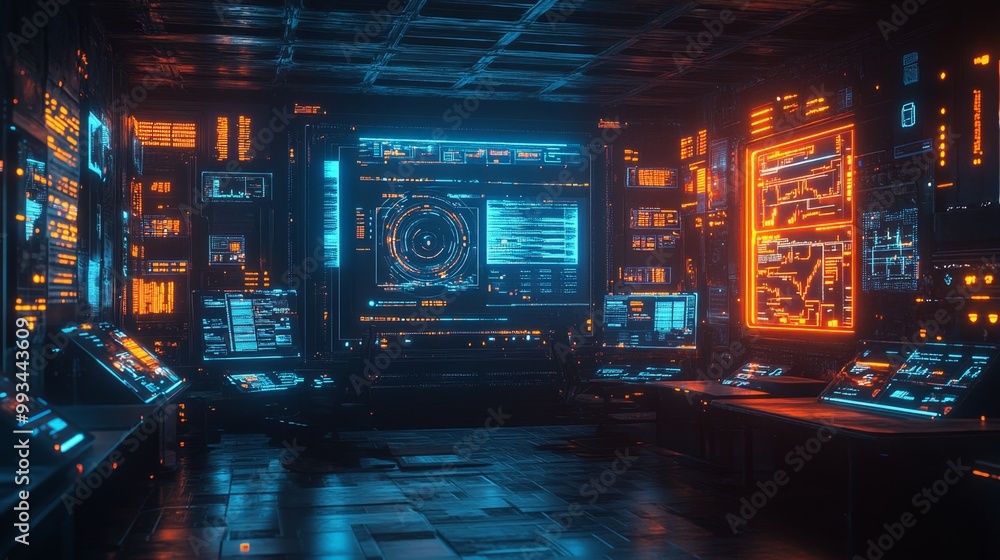 Cyberpunk Control Room. Cyberpunk Control Room.