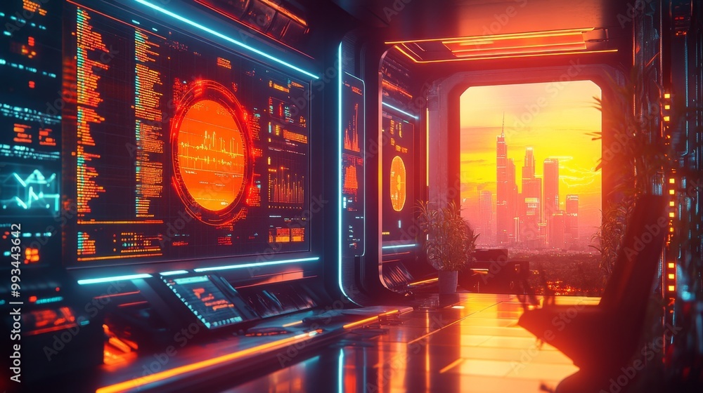 Futuristic Control Room. Futuristic Control Room.