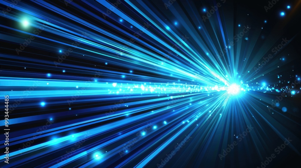 Fototapeta premium Radiant Energy Beam Bursting Through Cosmic Space Background