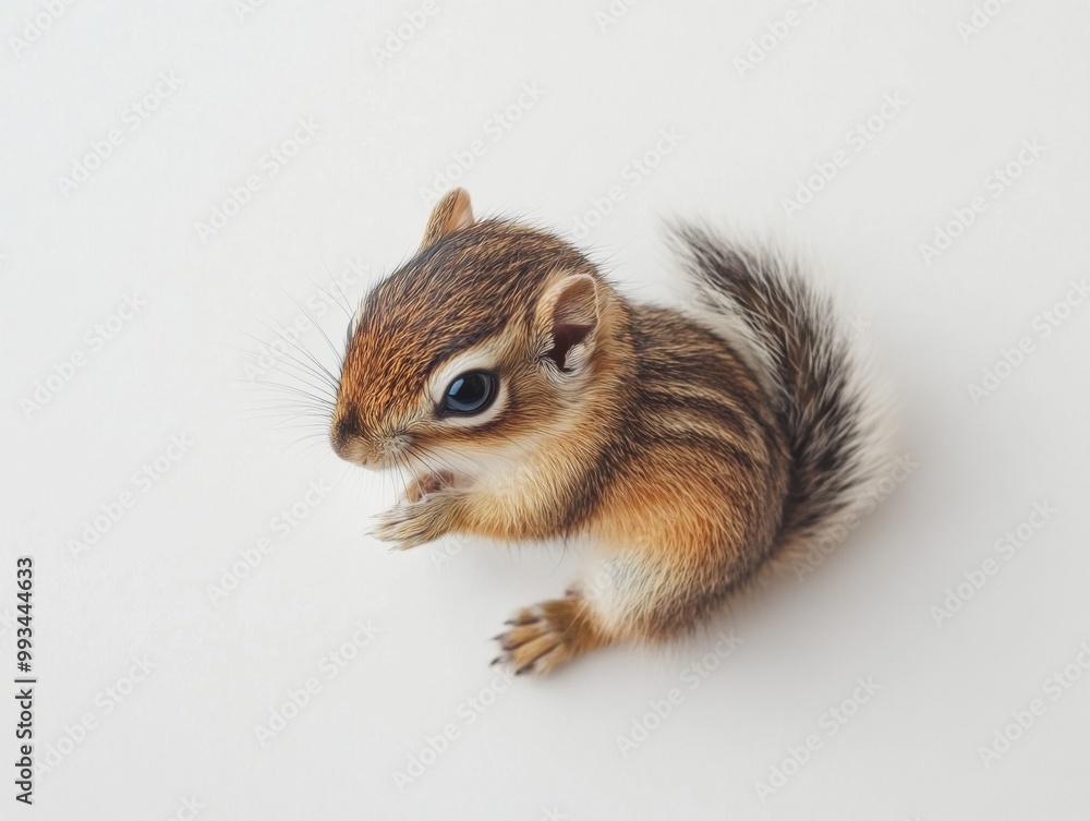 Adorable Baby Chipmunk on White Background - Perfect for Nature and Wildlife Designs Adorable Baby Chipmunk on White Background - Perfect for Nature and Wildlife Designs
