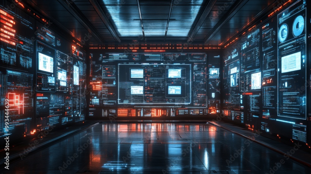 Futuristic Tech Room. Futuristic Tech Room.