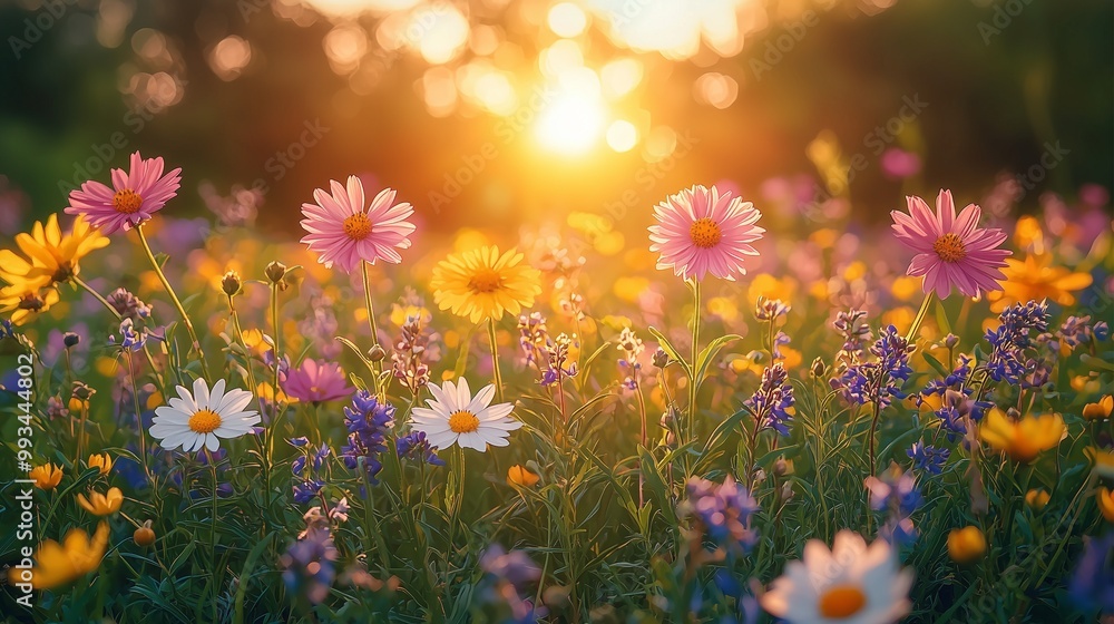 Vibrant garden filled with blooming flowers in various colors, showcasing the beauty of summer and spring Vibrant garden filled with blooming flowers in various colors, showcasing the beauty of summer and spring