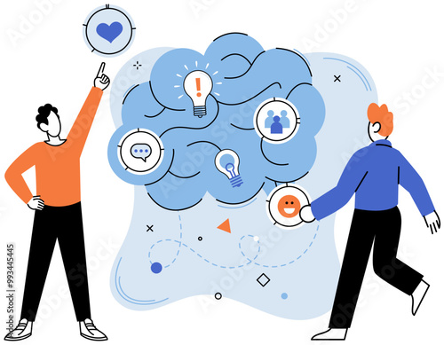 Thinking process vector illustration. Education nurtures seeds innovative thinking for future success Strategic planning acts as bridge between creative ideas and successful development Innovation