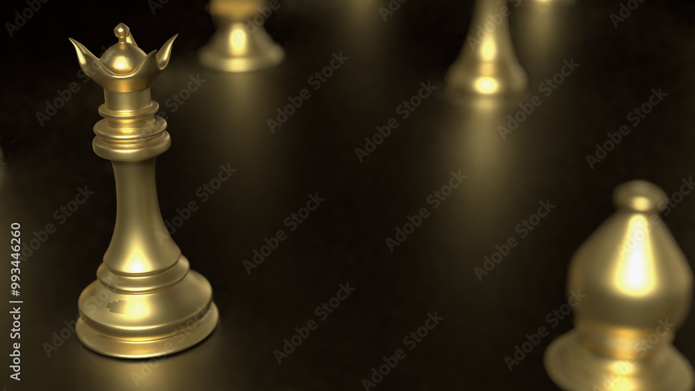 The Gold chess on black background for Business concept 3d rendering. The Gold chess on black background for Business concept 3d rendering.