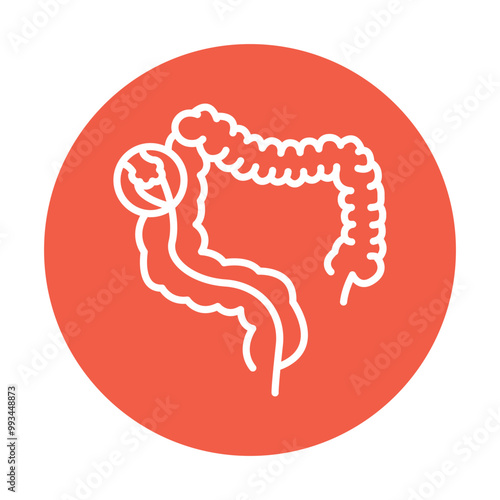 Colonoscopy black line icon. Operations on the abdominal cavity.