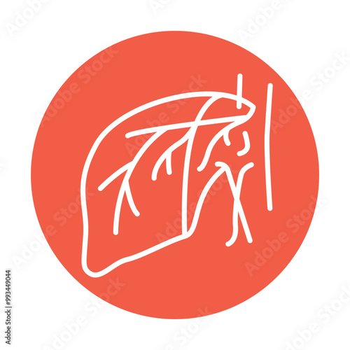 Hepatectomy black line icon. Operations on the abdominal cavity.