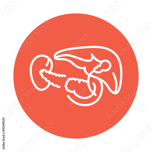 Pancreatectomy black line icon. Operations on the abdominal cavity.